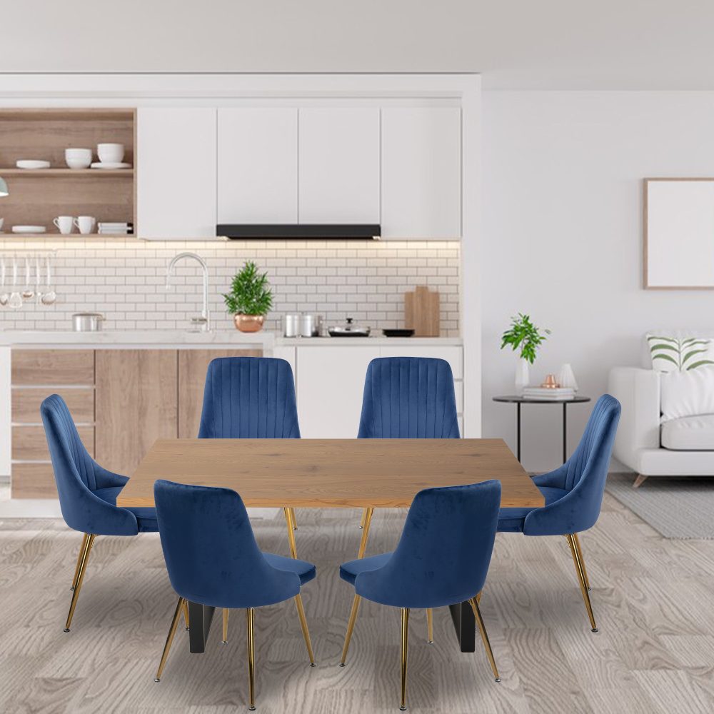 Dinero: Navy Velvet Natural Table Set